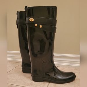 Coach Rain Boots, Size 8, Black